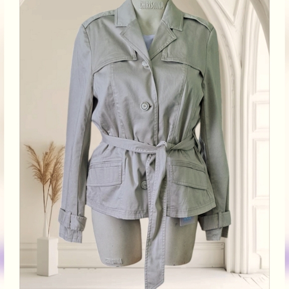 White House Black Market Jackets & Blazers - White House Black Market Biscotti Utility Jacket with Belted Waist